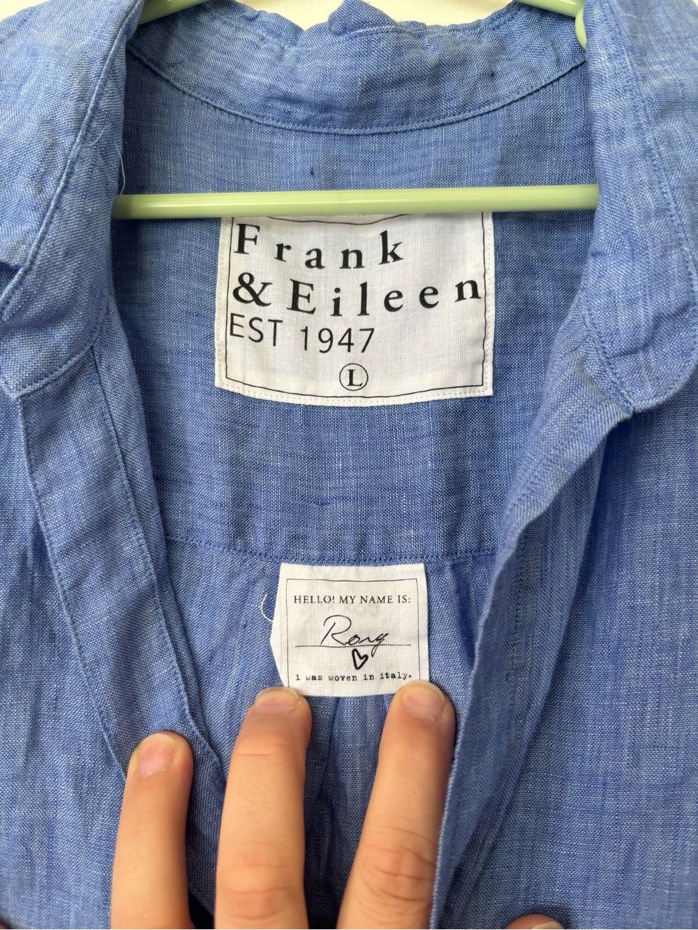Frank & Eileen Blue Linen Button-Front Maxi Shirt Dress - Picture 3 of 6